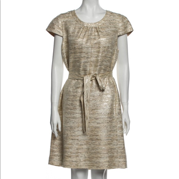 Kate Spade Gold Metallic Shift Dress - Picture 2 of 3